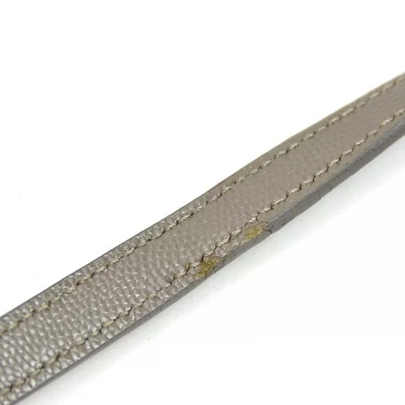 Auth SAINT LAURENT Handbag Shoulder Bag Gray Leather/Silvertone - Picture 2 of 7